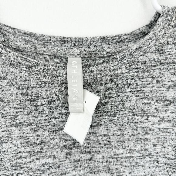 ATHLETA Sweater Women Size XS Heather Grey Mindful Soft Pullover Crewneck Ribbed - Picture 2 of 6